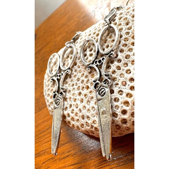 Scissor Earrings New Dangle Hooks Sewing Seamstress Cross Stitch Needlep… - Picture 9 of 12